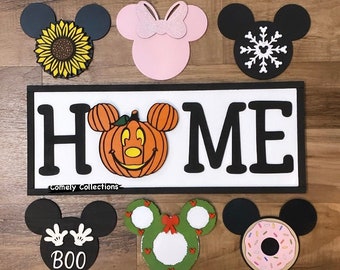 Interchangeable Home Sign | Welcome Sign | Home Sign | Wood Sign | Home Sign | House Warming | Christmas | Halloween | Personalized
