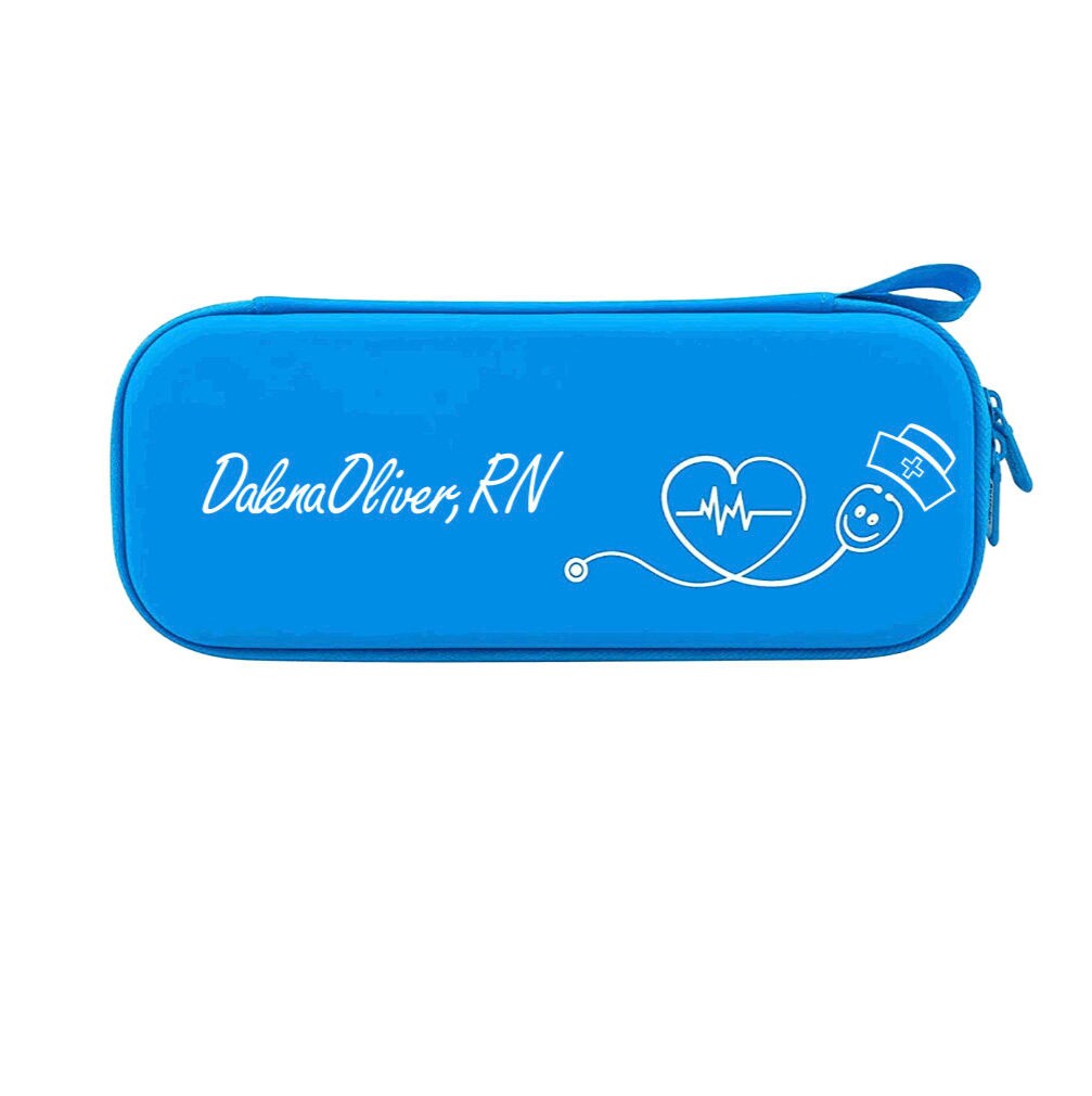 Blue Personalized Custom Stethoscope Case Hard Carrying Bag Etsy
