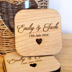 Personalized Wooden Coasters | Save The Date | Wedding Favours | Wedding | Engraved Wood | Couples | Wedding Decor | Wedding Coaster