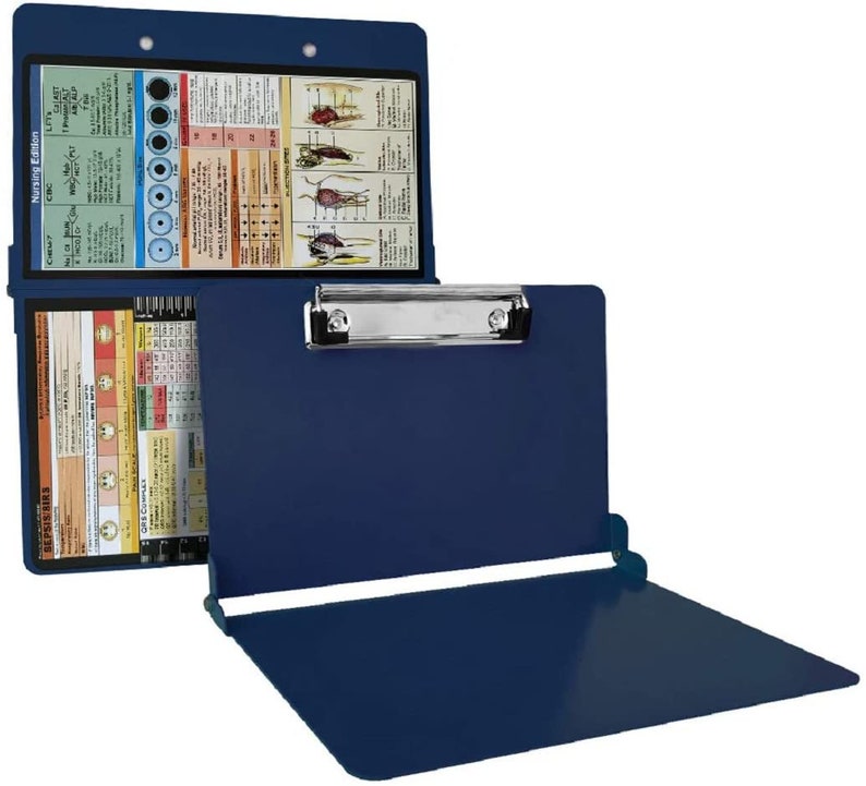 NAVY BLUE Personalized Foldable Solid Clipboard Healthcare Nurse Physicians Graduation Nurse Gift Pocket Clip Board
