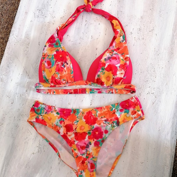 maillot de bain / maillot de bain bikini deux pièces Lisca vintage de l'an 2000