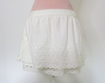 falda blanca vintage / falda corta 90s / falda de verano