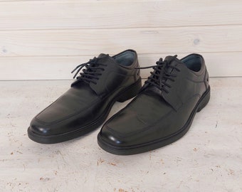 Vintage black leather CLAUDIO CONTI lace up formal men's shoes