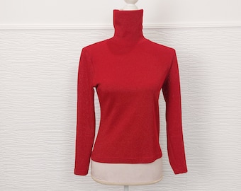 Vintage red turtleneck sweater