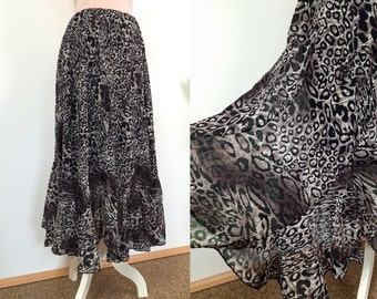 Animal print skirt / a-line women's skirt / lightweight leopard print skirt / brown black cheetah print women skirt