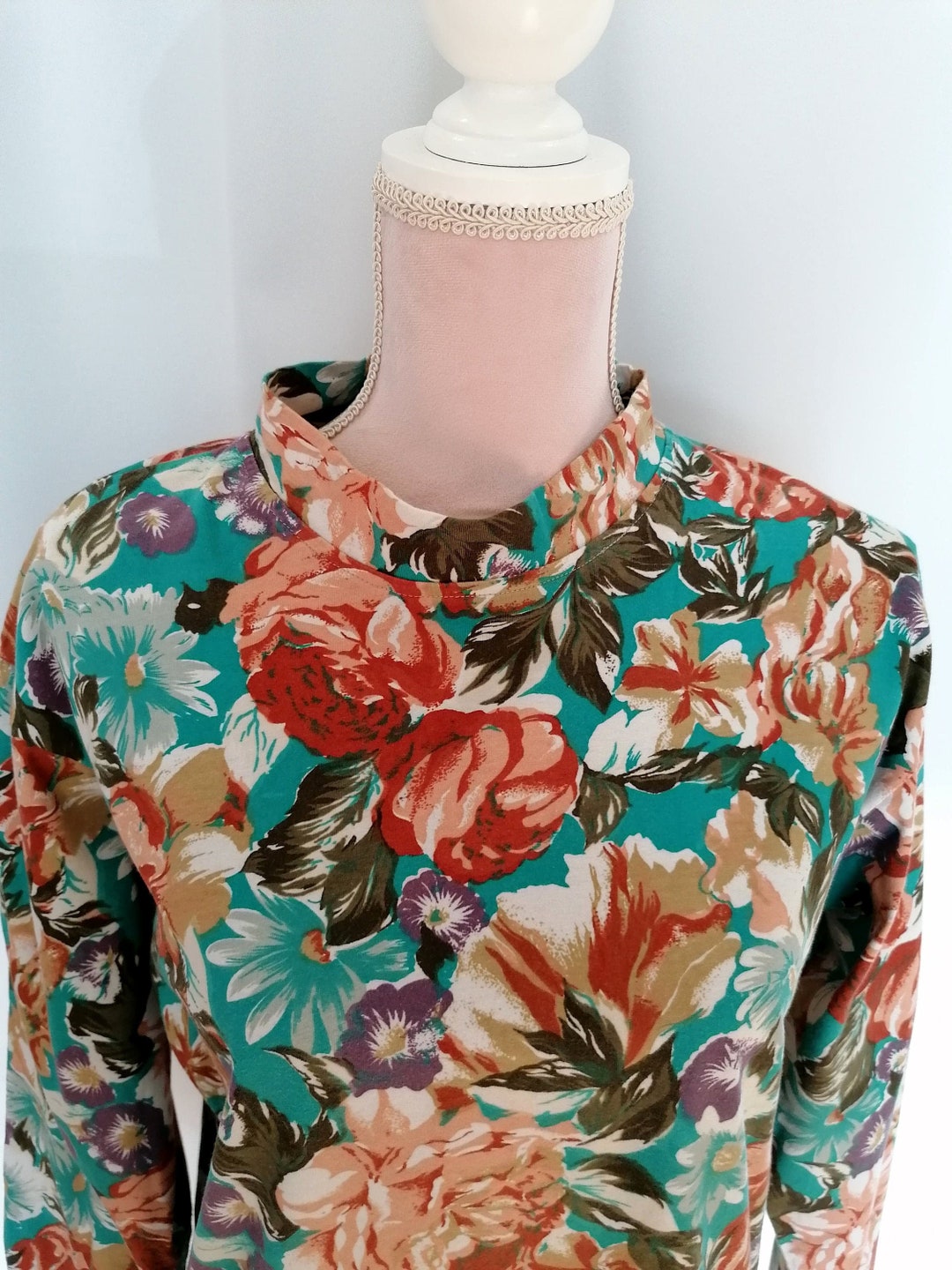 Vintage Women's Shirt / Long Sleeves / Flowers Retro 90s Etsy