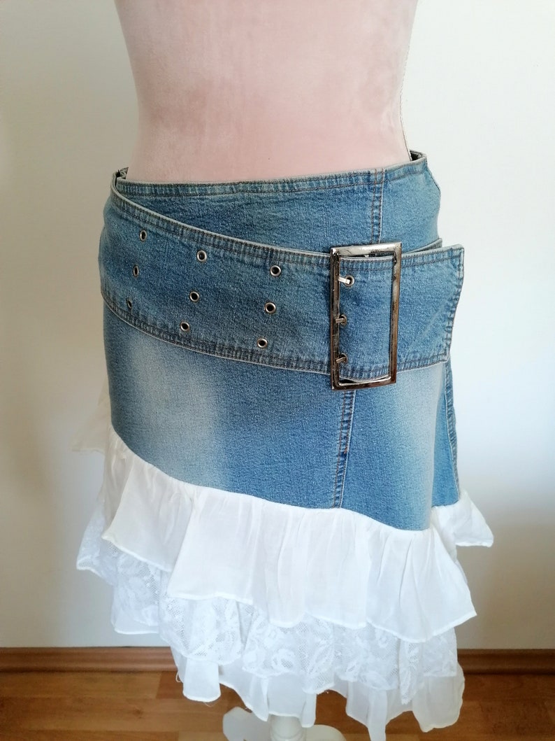 Vintage denim skirt Short skirt jeans skirts Skorts 90s | Etsy