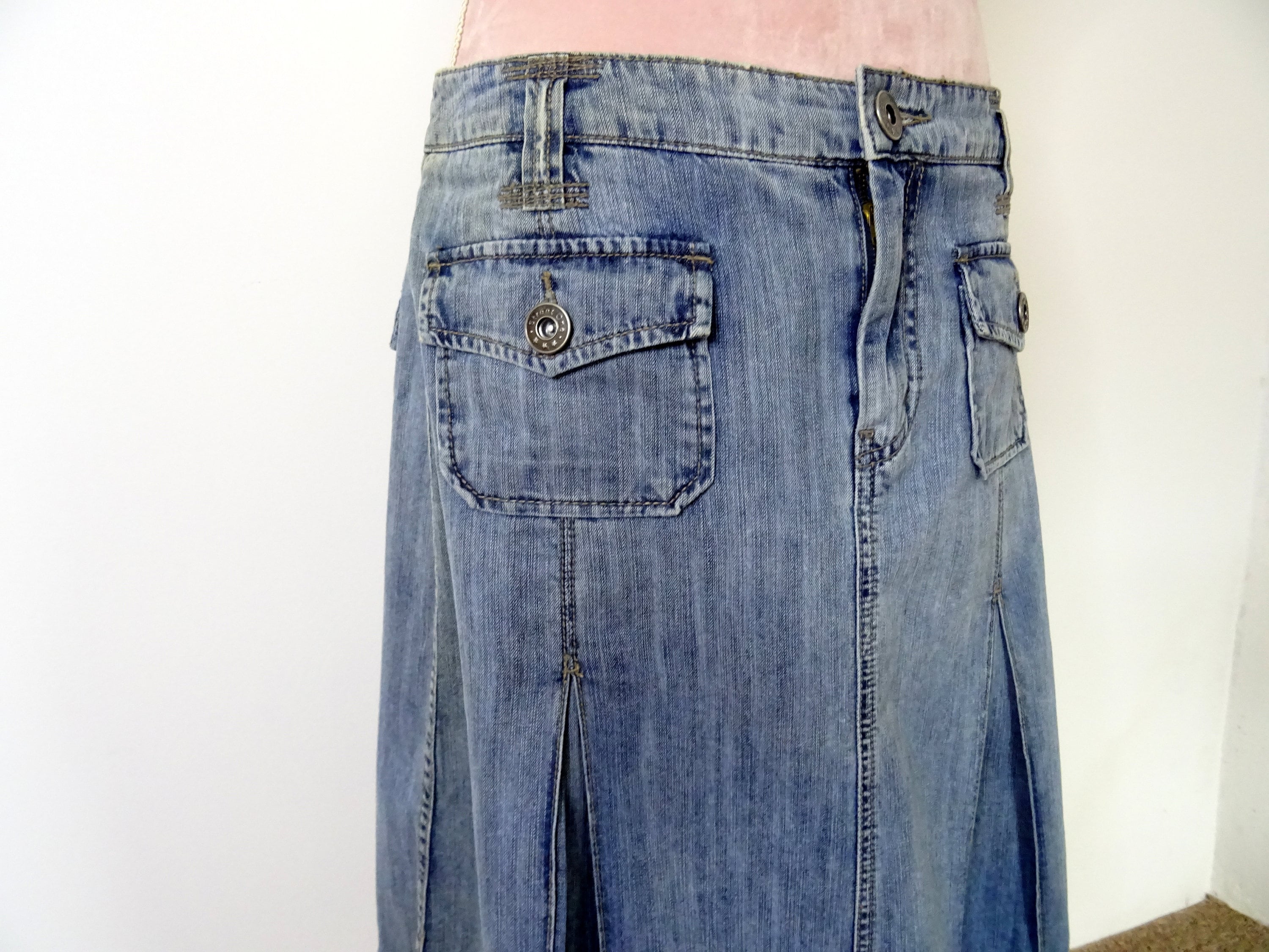 Vintage Denim Skirt Short Skirt Jeans Skirts Street One | Etsy