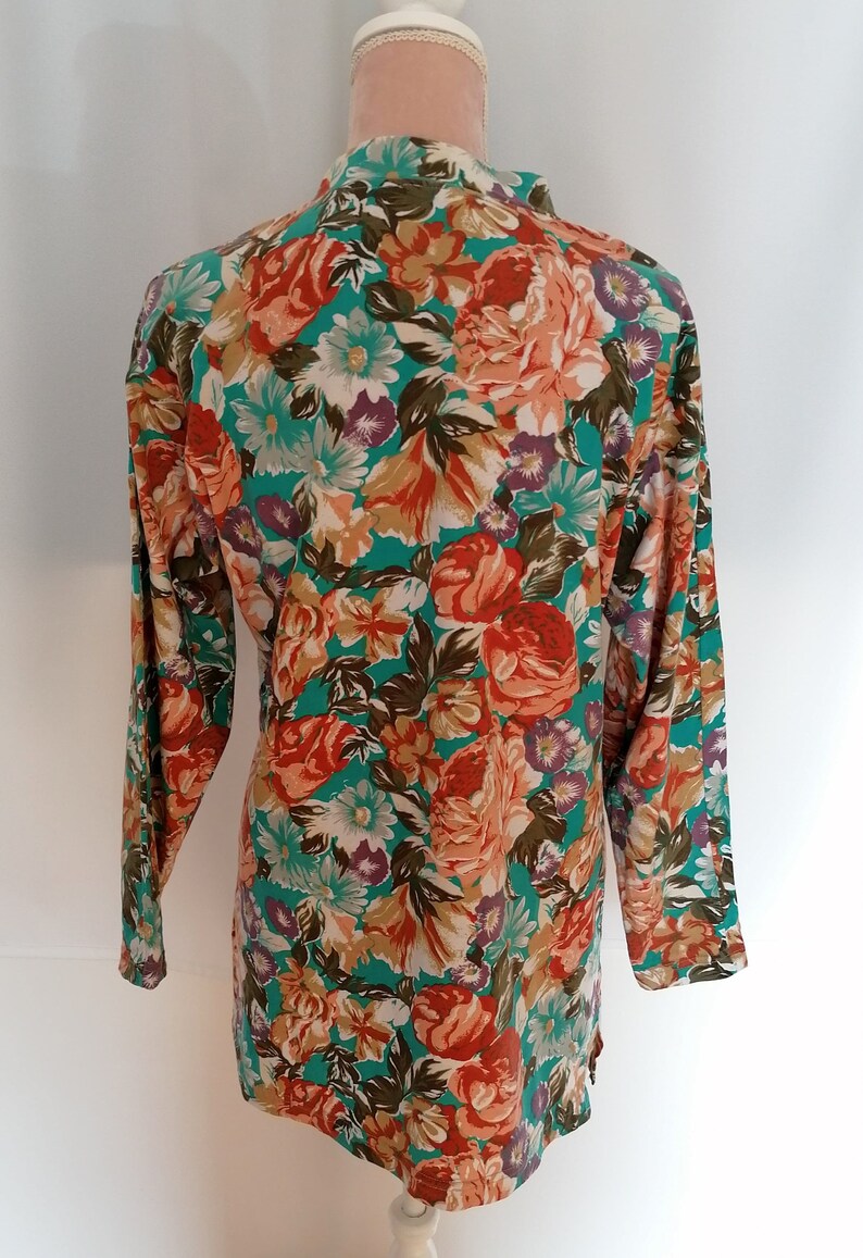 Vintage Women's Shirt / Long Sleeves / Flowers Retro 90s Etsy