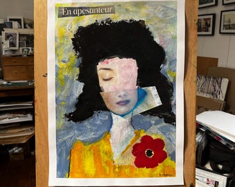 abstrait portrait - contemporary paint on paper