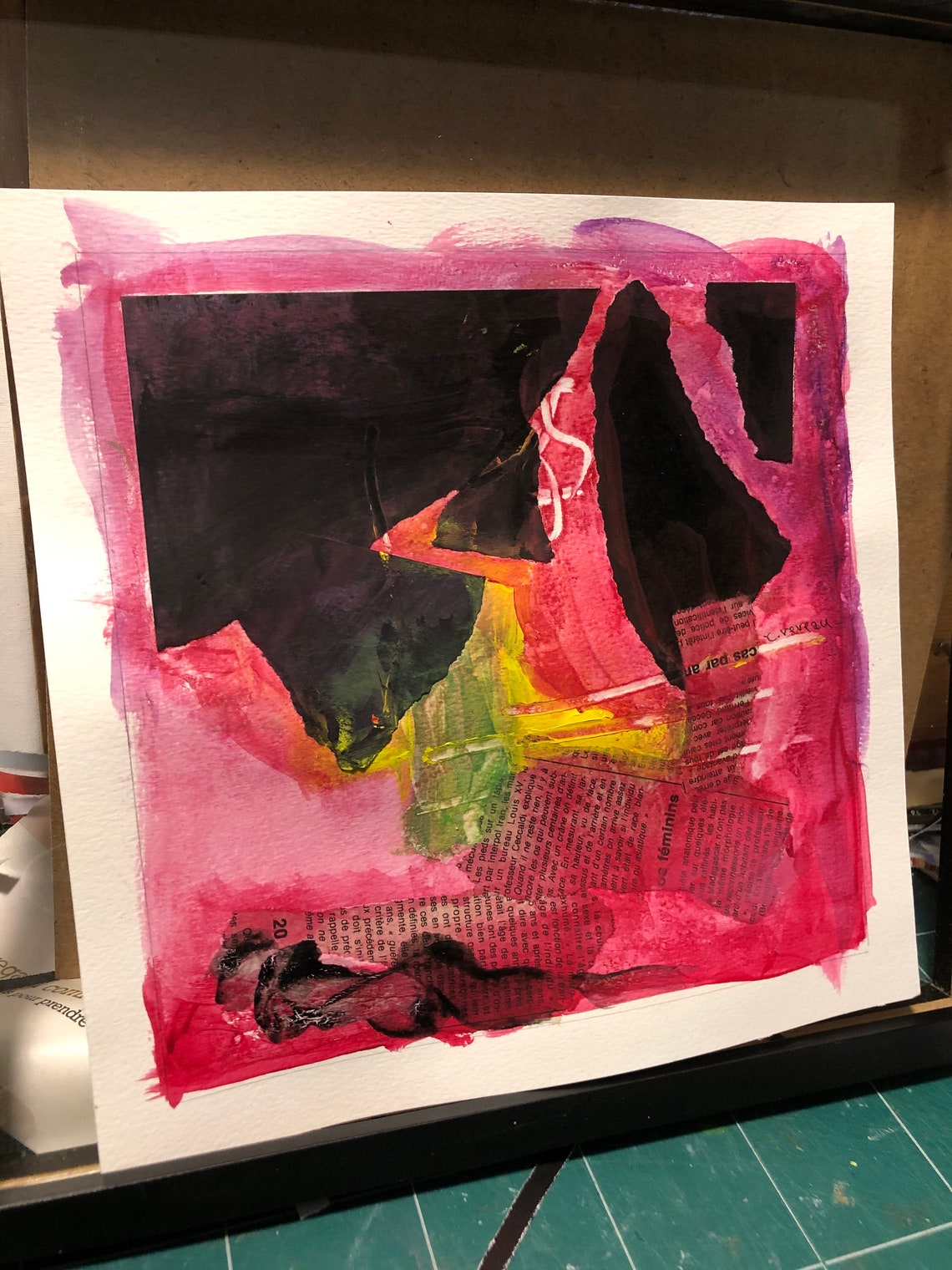 Acrylic paint on watercolor paper Etsy