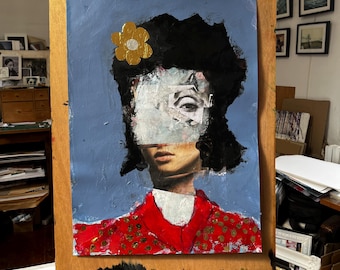 abstrait portrait - contemporary paint on paper