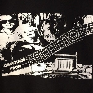John Waters and Edith Massey T shirt : Pink Flamingos / Pope of Trash / Female Trouble / Baltimore / Egg Lady / Divine / Punk / Hairspray /