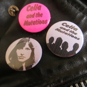 Set di spille da 25 mm di Celia and the Mutations: Punk Rock / the Stranglers / 1977 / JJ Burnell / Jet Black / KBD / Hugh Cornwall / Sniffin' glue /
