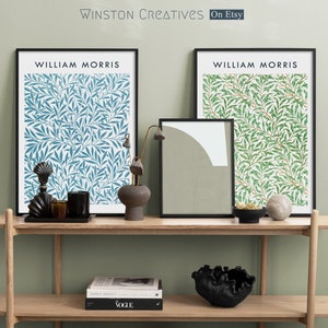 Digital William Morris Wallpapers Set of Two Prints, Floral Digital Paper Poster, William Morris Posters for Printing, Modern Abstract Print