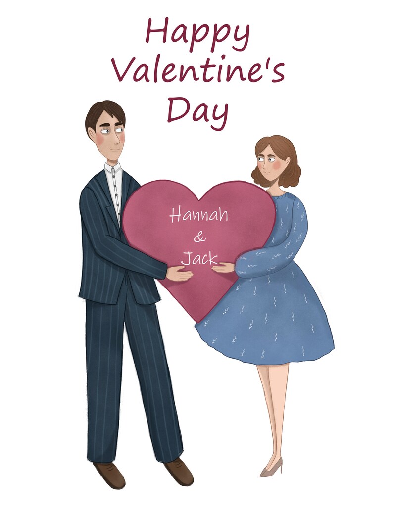 Soulmate drawing Custom caricature Drawing from photo Gift from bride Family portrait Cartoon yourself Art commission 1st anniversary gift
