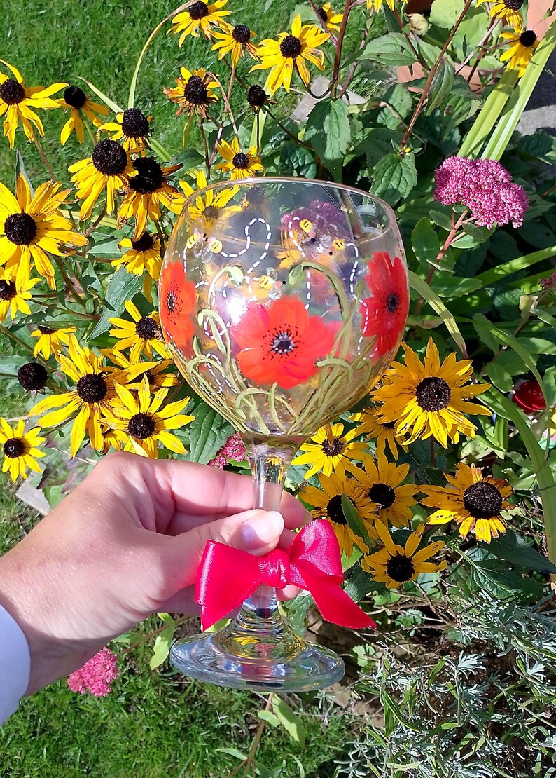 Hand Painted Gin Glass, Handmade Cocktail Glass, Gift for Her, Gin