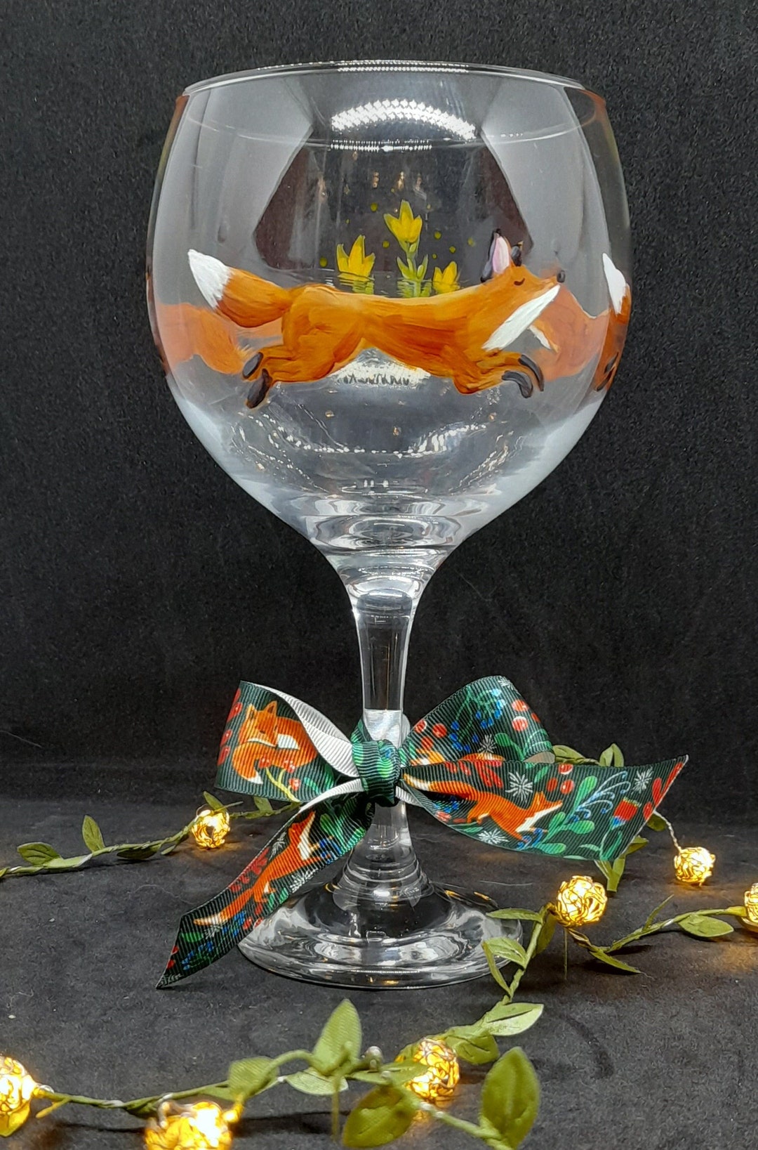 Hand Painted Gin Glass Floral Gin Bowl Decorative Glass Etsy UK