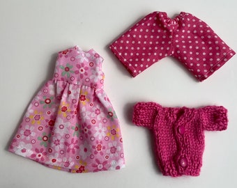Handmade dolls clothes for recycled Bratz doll. Upcycled doll clothes. Made under dolls clothes. OOAK dolls clothes