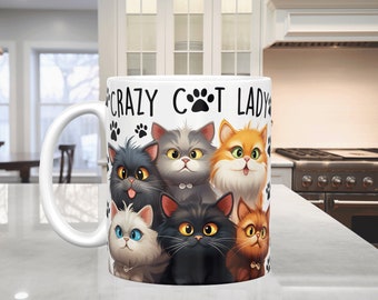 Cat Lover Mug - Funny Cat Mug - Cat Lady Mug Mug - Crazy Cat Lady Mug - Cute Cat Cup
