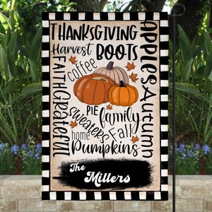 Personalized Thanksgiving Garden Flag - Garden Flag- Yard Flag - Holiday Garden Flag - Holiday Decor - Thanksgiving Garden Decor