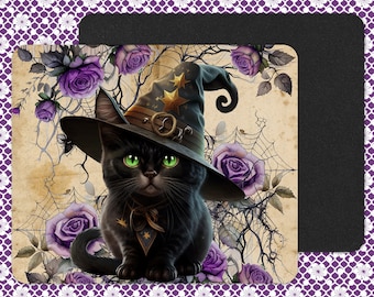 Tappetino per mouse gatto strega di Halloween - Decorazione di Halloween