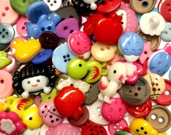 130 pcs Multi Design Colourful Cute Buttons for Crafting & Sewing
