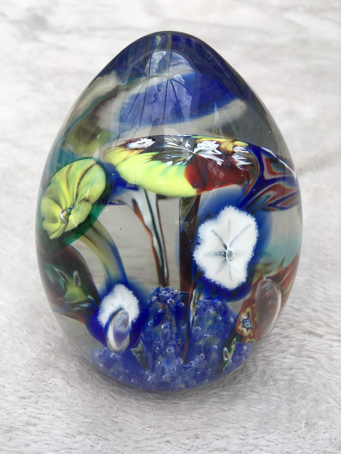 Large Vintage unique Egg shaped Murano Blown Glass Etsy