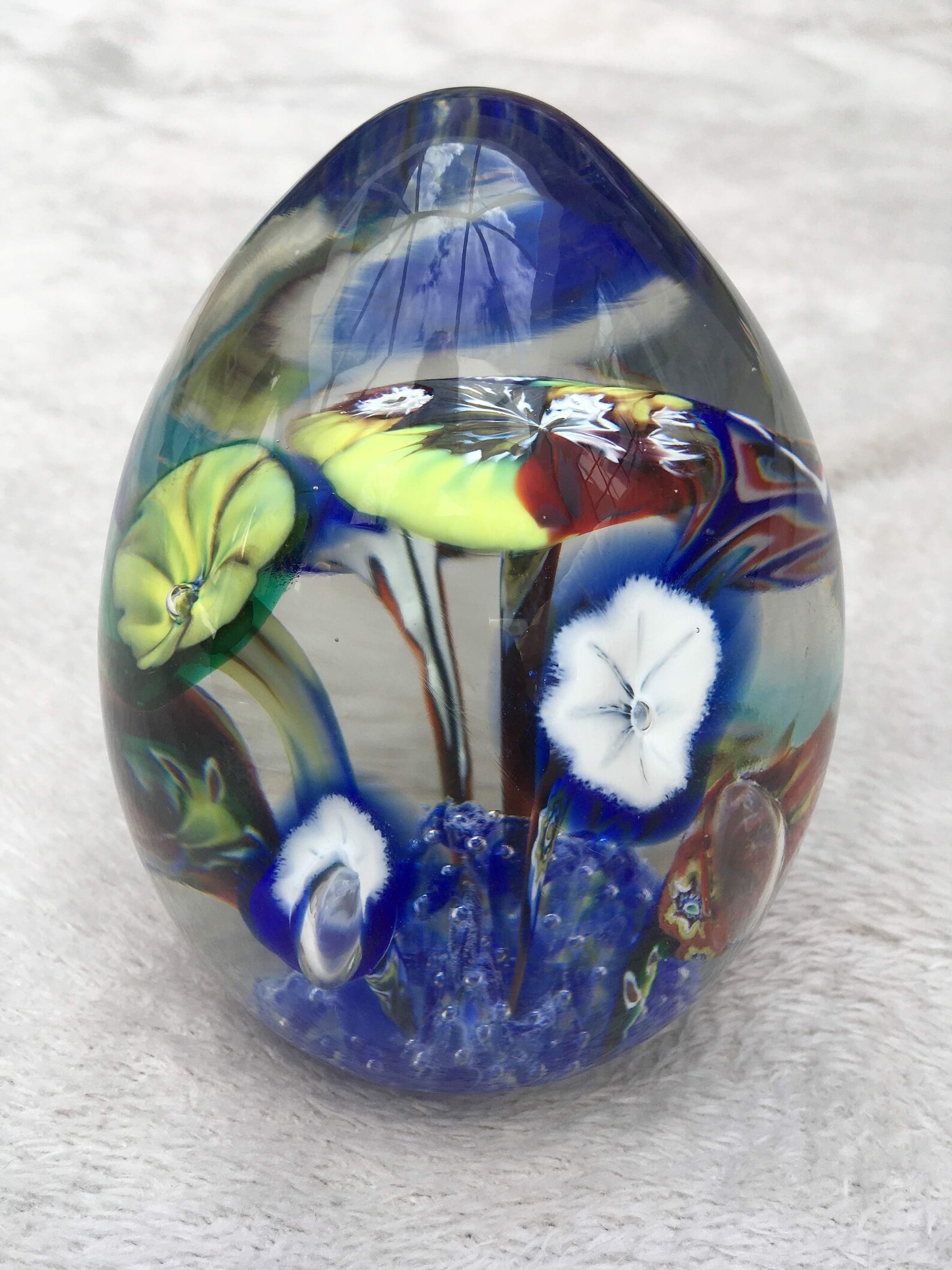 Large Vintage unique Egg shaped Murano Blown Glass Etsy