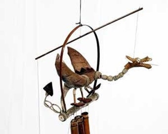 Dragon bamboo and coconut wind chime