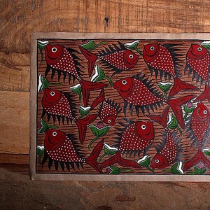 Traditional Patua Painting (14in x 11in) - Fish 2