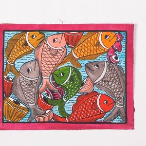 Traditional Patua Painting (9in x 7in) - Fish 3