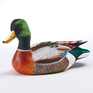 Mallard - painted wooden carving