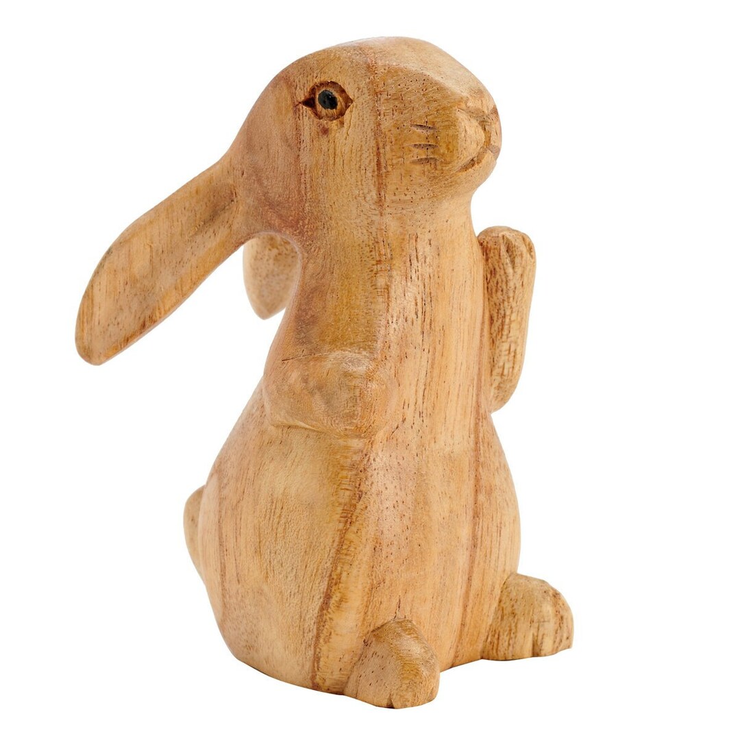 Rabbit - Natural Wood Carving - Etsy