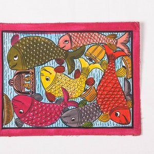 Traditional Patua Painting (9in x 7in) - Fish 2