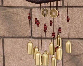 Japanese Style 10 Bell Metal Wind Chimes - seconds