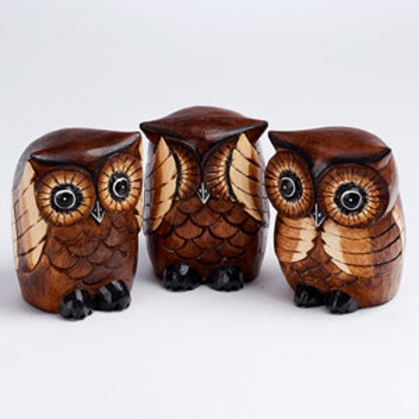 Carved Wood Owl Etsy