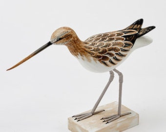 Painted Sandpiper wood carving