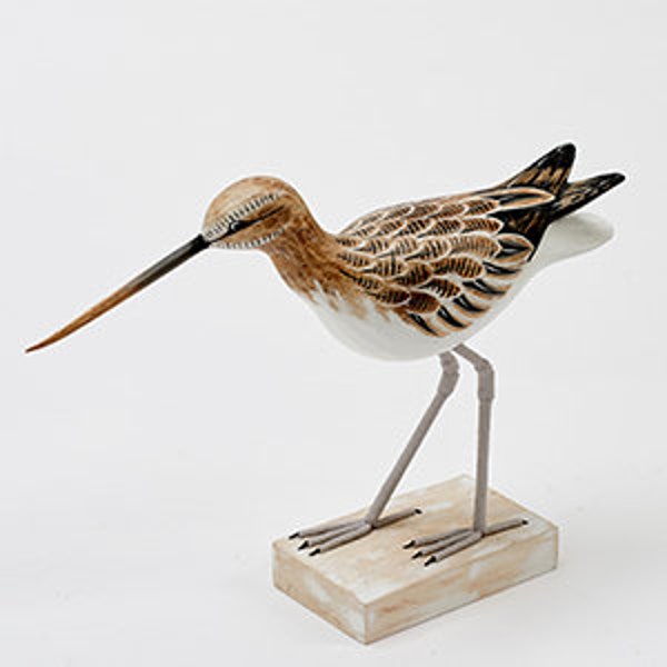 Painted Sandpiper wood carving