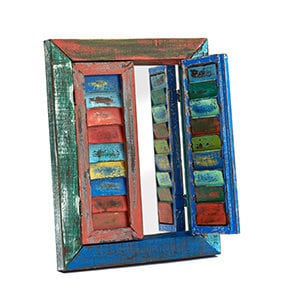 Mirror with painted shutters