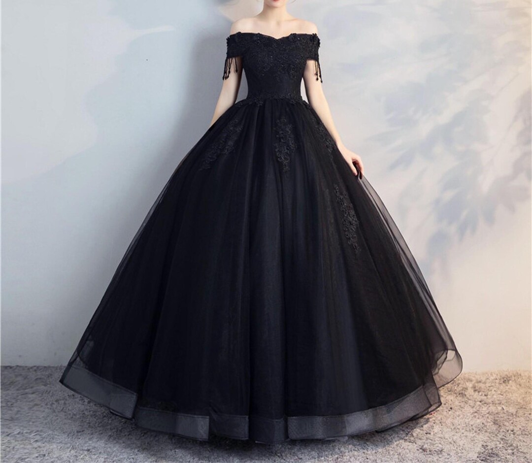 red black prom dresses and Lace Tulle Off Shoulder Dress, Black and Red Formal 15 Best Black Tie AU/UK Size:Custom Size Black Maxi Dress