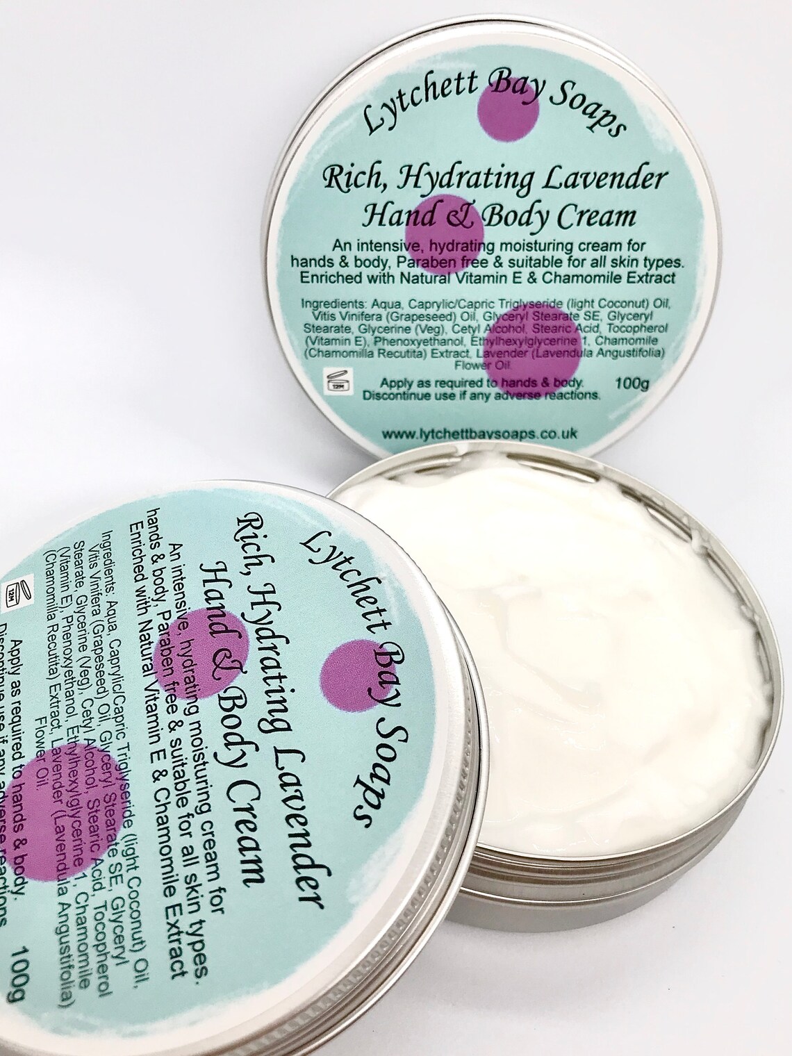 Rich Hydrating Lavender Hand & Body Cream 100g packaged in Etsy