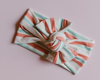 Lazo de rayas del 4 de julio, diadema patriótica para bebé, accesorio para el cabello para niña en rojo, blanco y azul, turbante del 4 de julio
