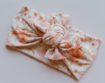 Lazo navideño bohemio para bebé, turbante rosa de moda para atar en invierno, turbante elegante para niños pequeños, lazo ajustable suave y elástico.