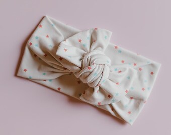 Stars 4th of July Bow, Patriotic Baby Headband, Red White and Blue Girl Hair Accessory, Fourth of July Headwrap