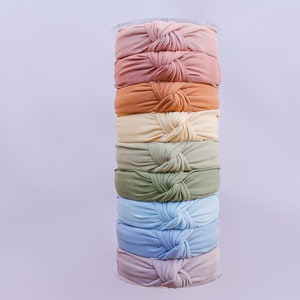 Summer Headbands for Women, Spring Adult Hair Accessories, Soft Knit Non-Slip Fashion Knotted Hair Band