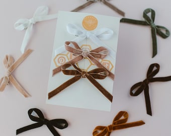 Lazo de pelo de terciopelo delicado / Lazo neutro para bebé / Diadema o pinza de nailon / Accesorio para el pelo hecho a mano para bebés y niños pequeños