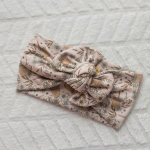 Eiskaffee Baby Kopftuch, Neutral Cinnamon Roll Mädchen Turban, Krawatten Fliege, Strick Kleinkind Stirnband, Baby-Dusche-Geschenk für Mädchen