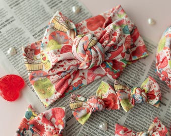 Conjunto de lazos para el cabello para mamá y yo para San Valentín: diadema floral para bebé