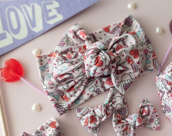 Conjunto de lazo para bebé para San Valentín: accesorios para el cabello para mamá y yo